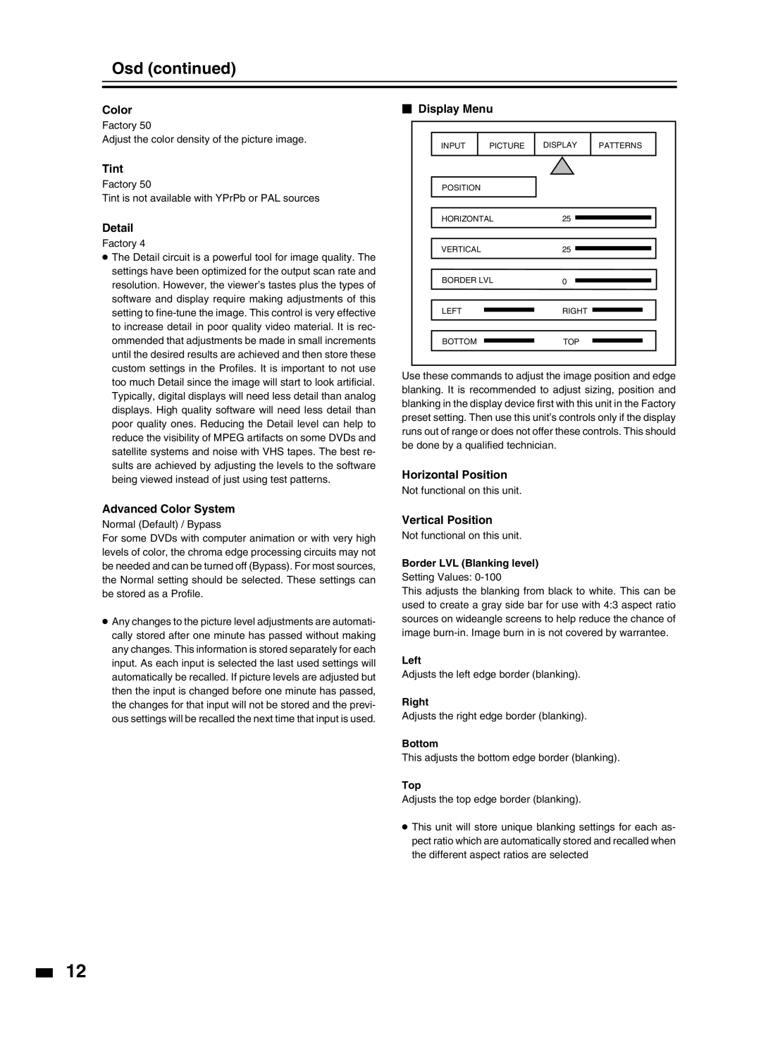 JVC LD-HD2KE, LD-HD2KU instruction manual Osd 