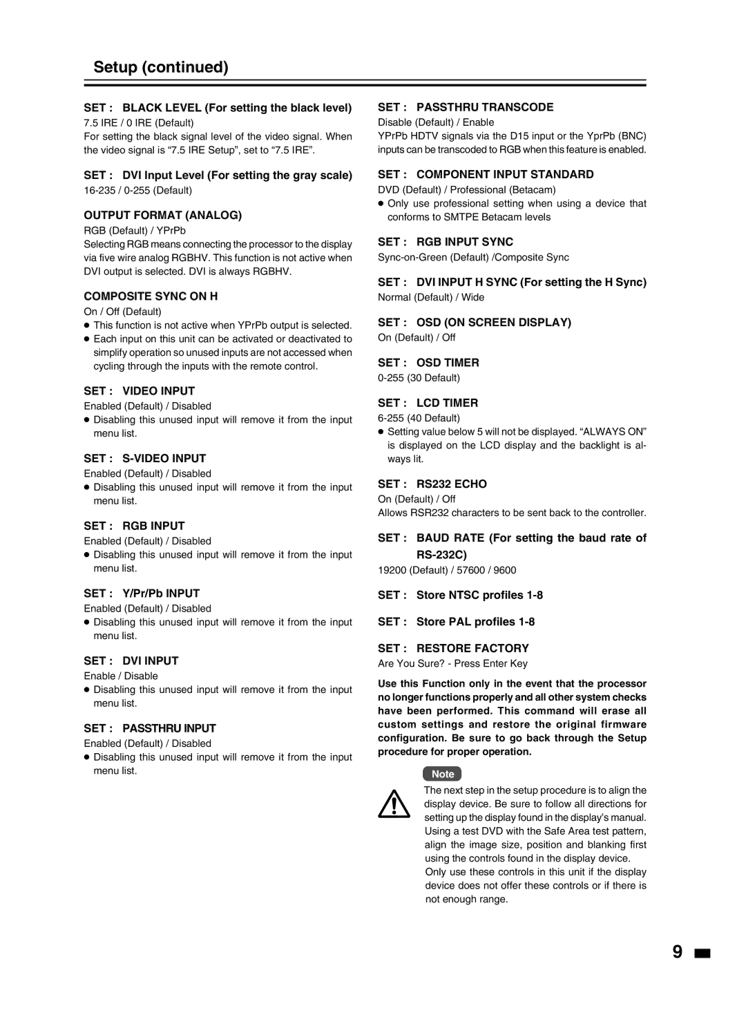 JVC LD-HD2KU, LD-HD2KE instruction manual Setup 