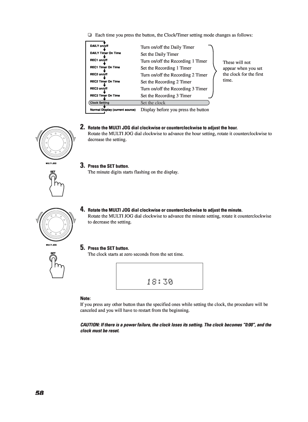 JVC LET0070-002A manual Press the SET button 