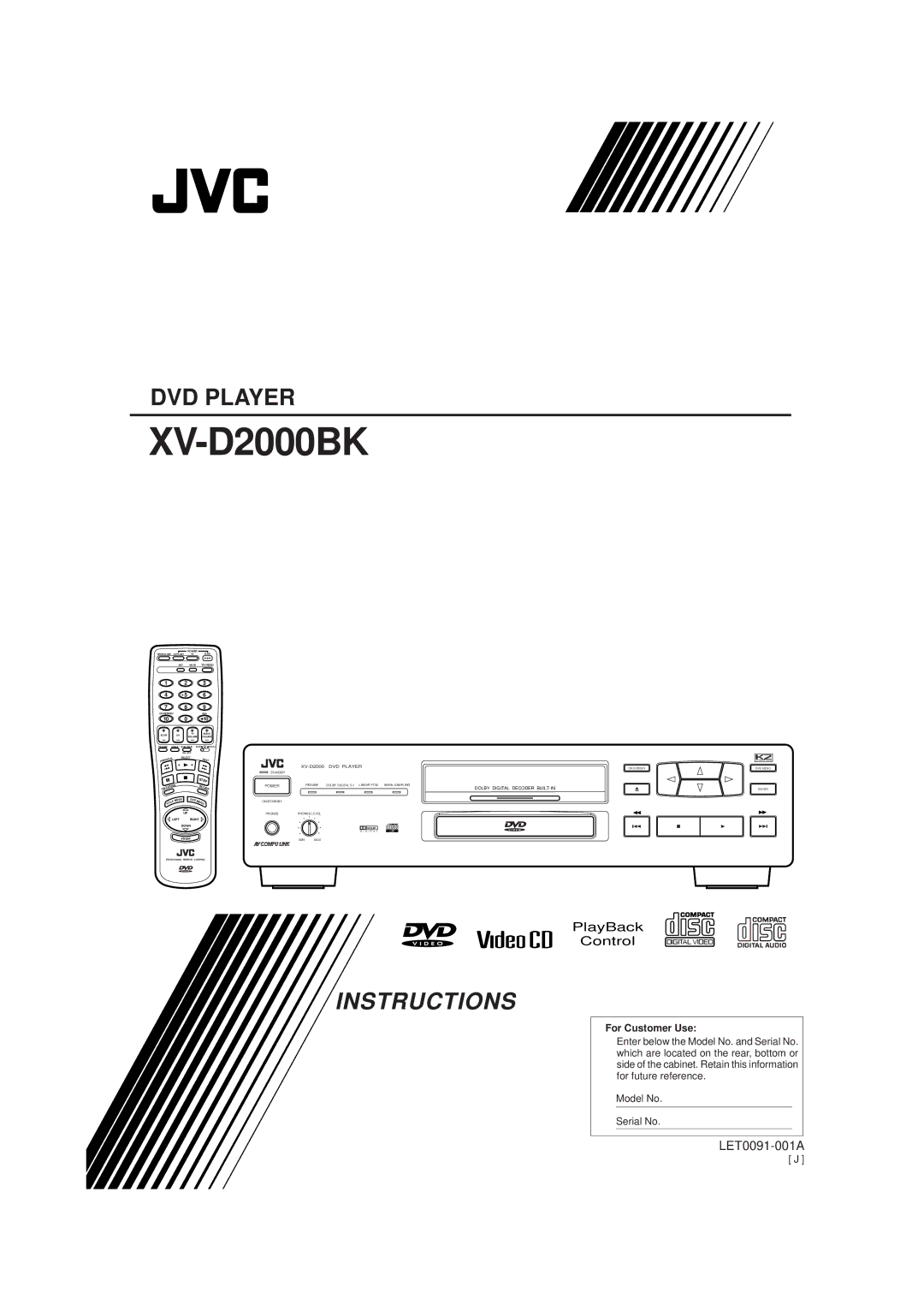 JVC XV-D2000BK, LET0091-001A manual 