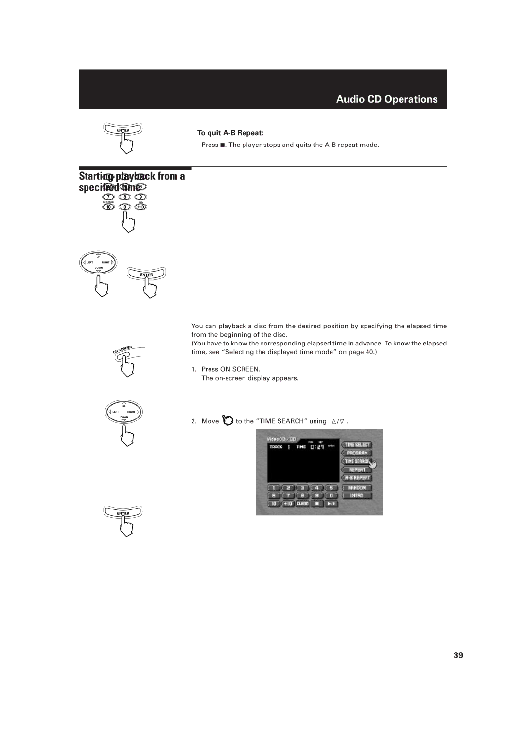 JVC LET0091-001A, XV-D2000BK manual Starting1 playback2 3 from a Specified4 time5, To quit A-B Repeat 