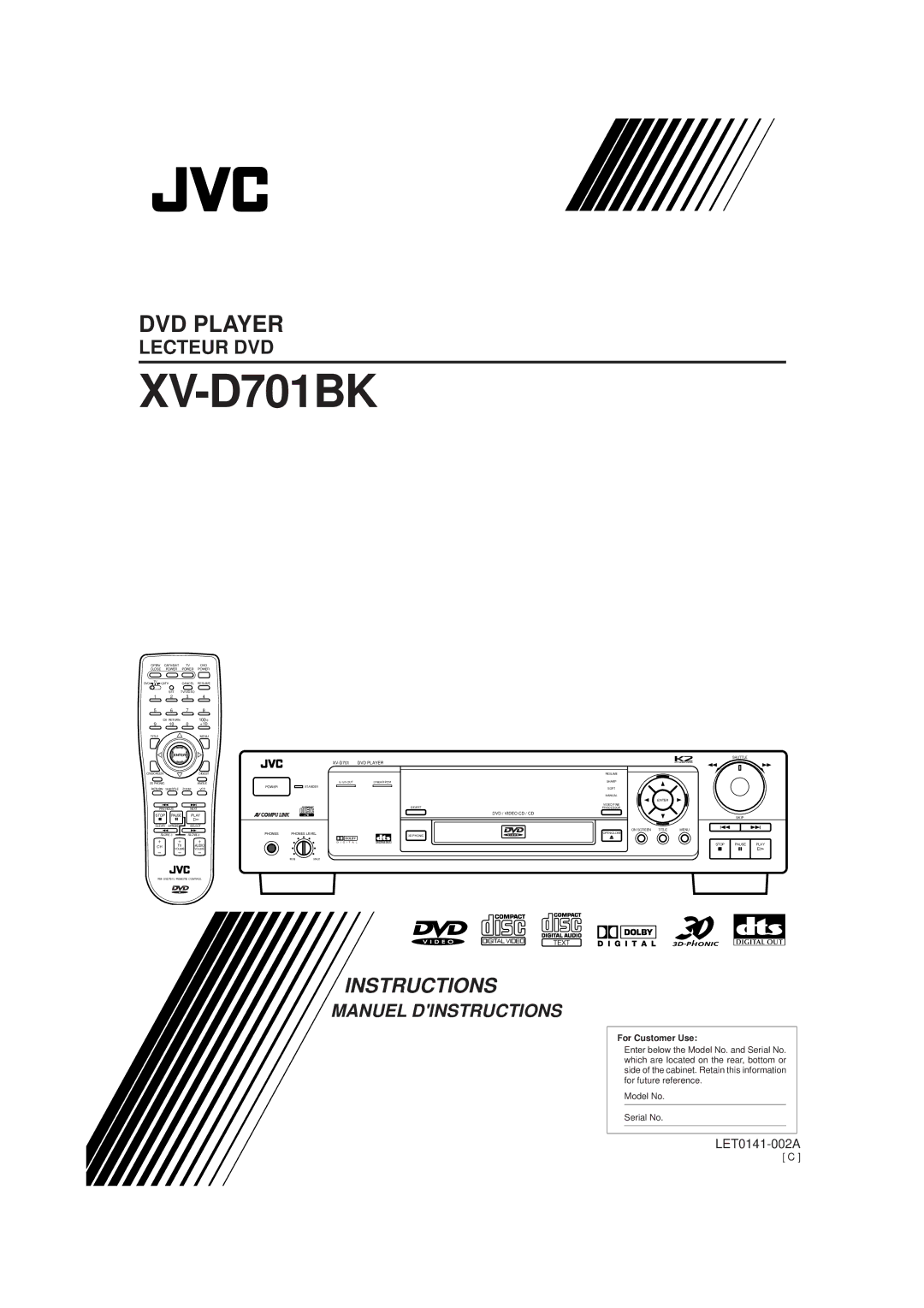 JVC LET0141-002A manual XV-D701BK 