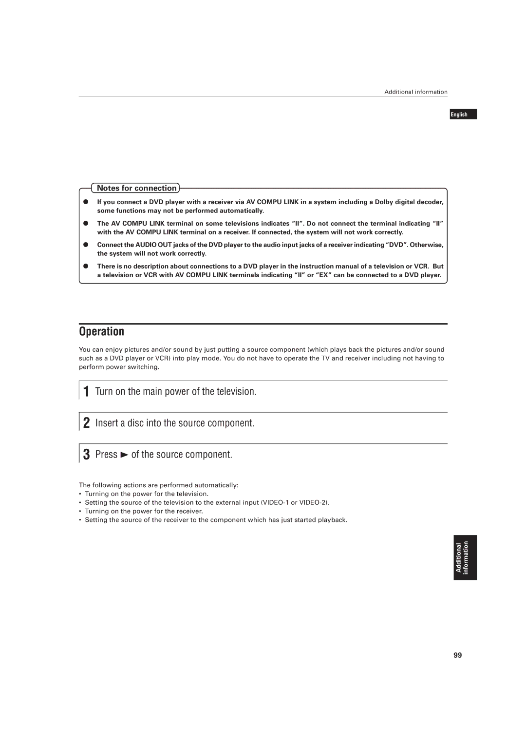 JVC LET0141-002A manual Operation 