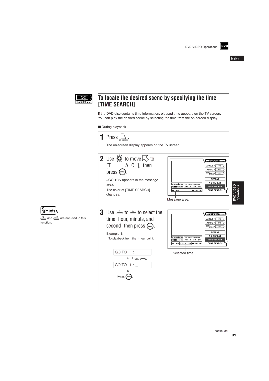 JVC LET0141-002A manual To locate the desired scene by specifying the time 