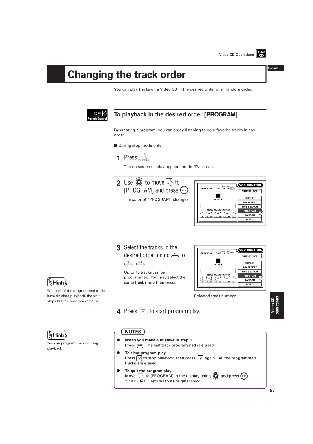 JVC LET0141-002A manual You can program tracks during playback 