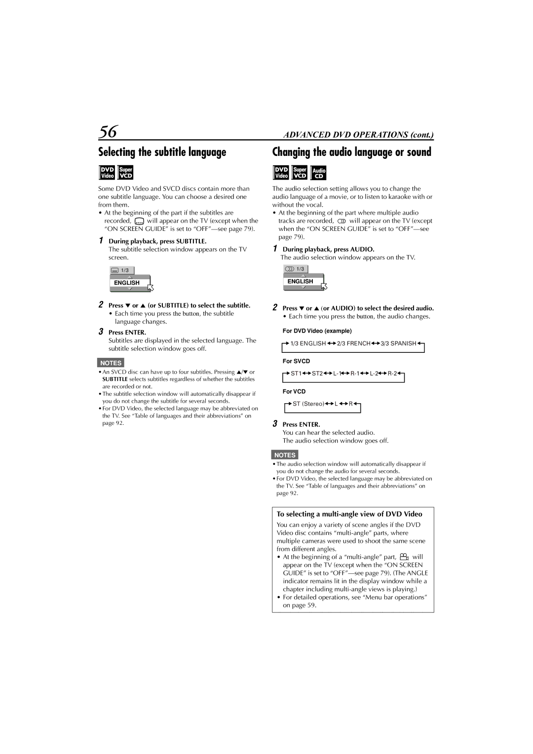 JVC LET0239-001A, XV-DDV1SL manual To selecting a multi-angle view of DVD Video, During playback, press Subtitle 