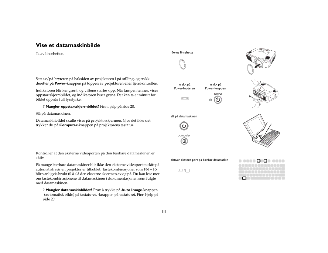 JVC LP840 manual Vise et datamaskinbilde, Side 