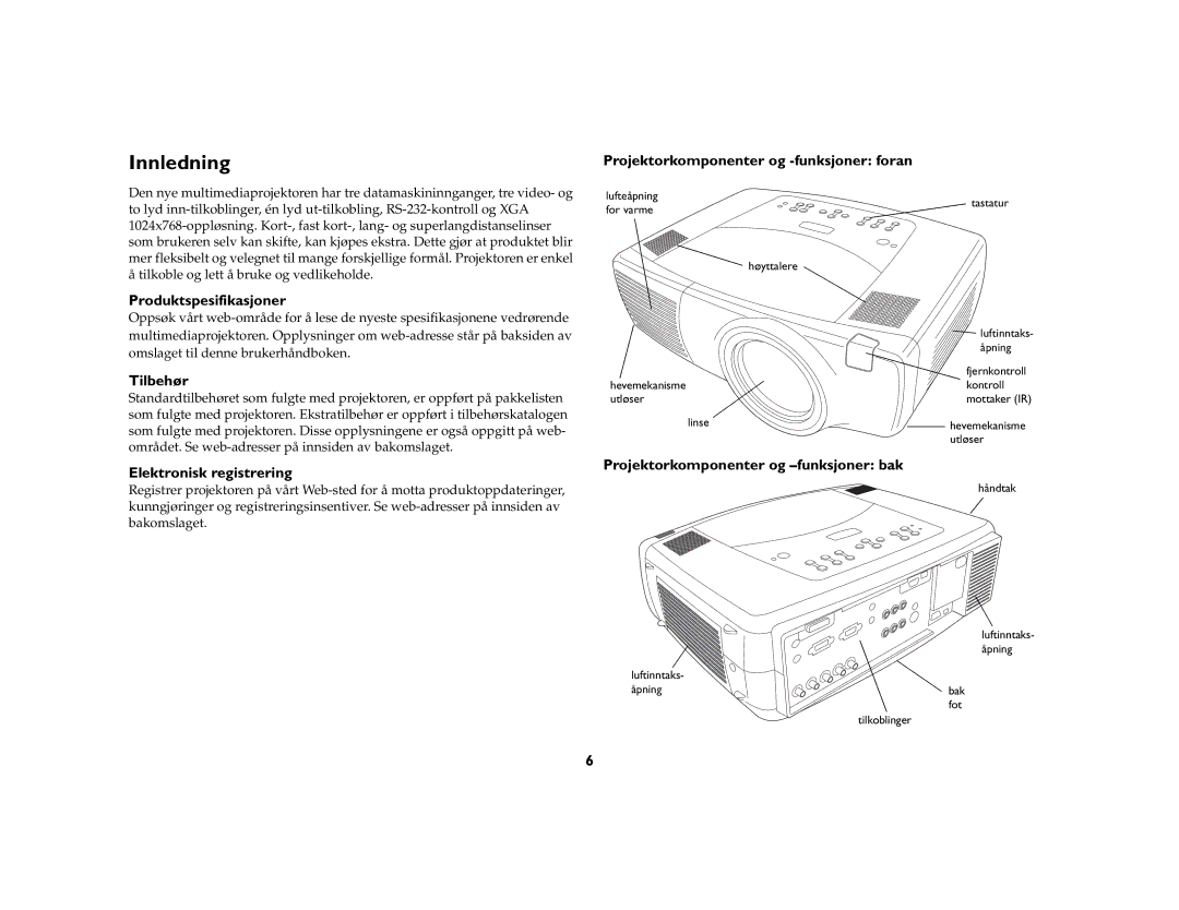 JVC LP840 manual Innledning 