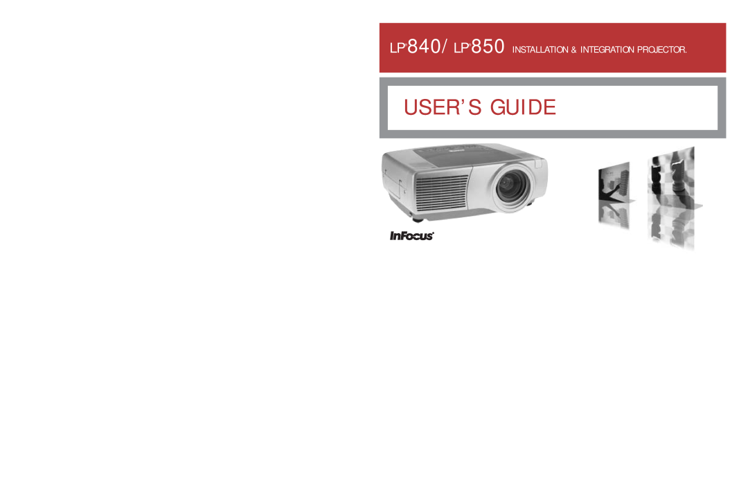 JVC manual User’S Guide, LP840/LP850 INSTALLATION & INTEGRATION PROJECTOR 