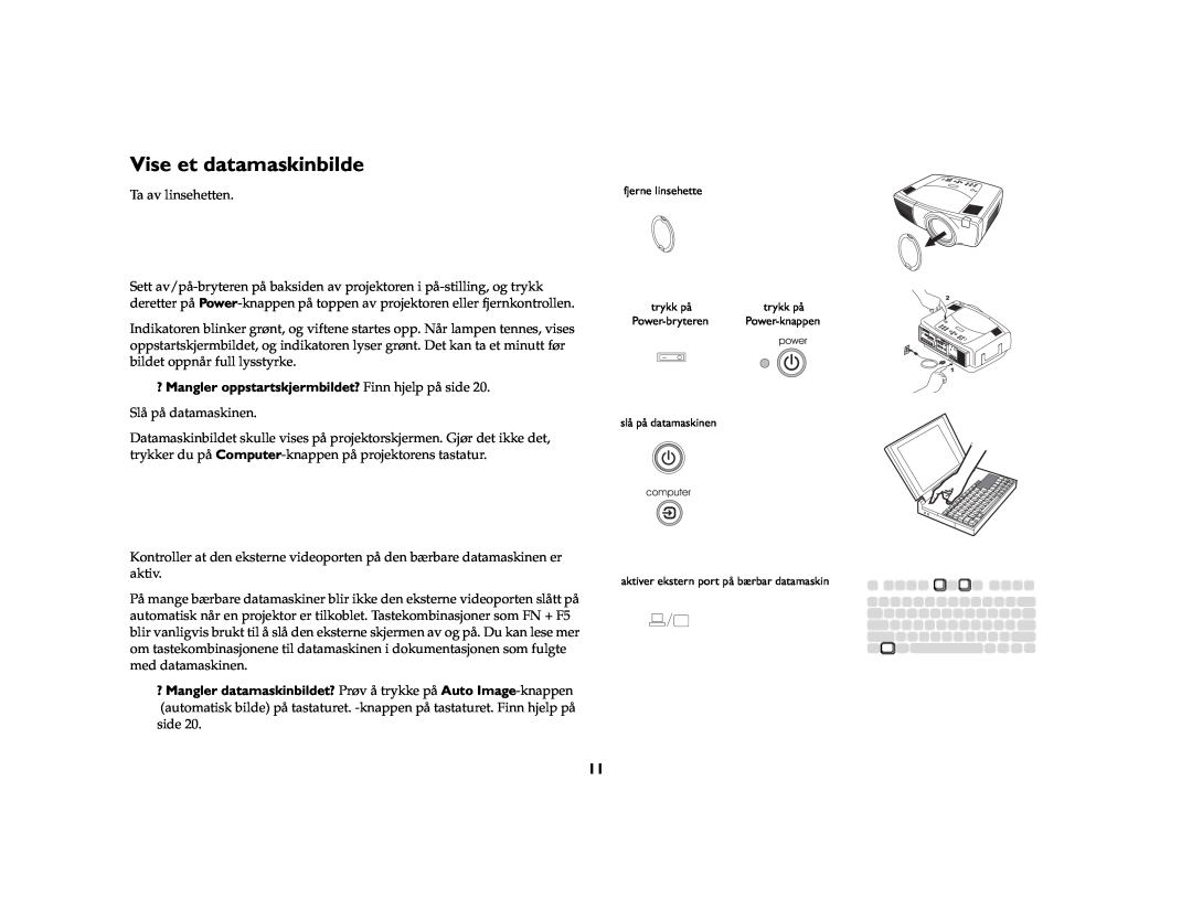 JVC LP840 manual Vise et datamaskinbilde 
