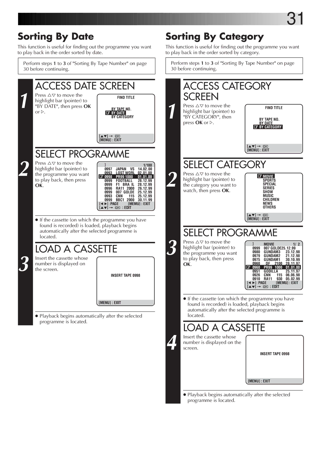 JVC HR-S8700EK, LPT0319-001A setup guide Access Date Screen 