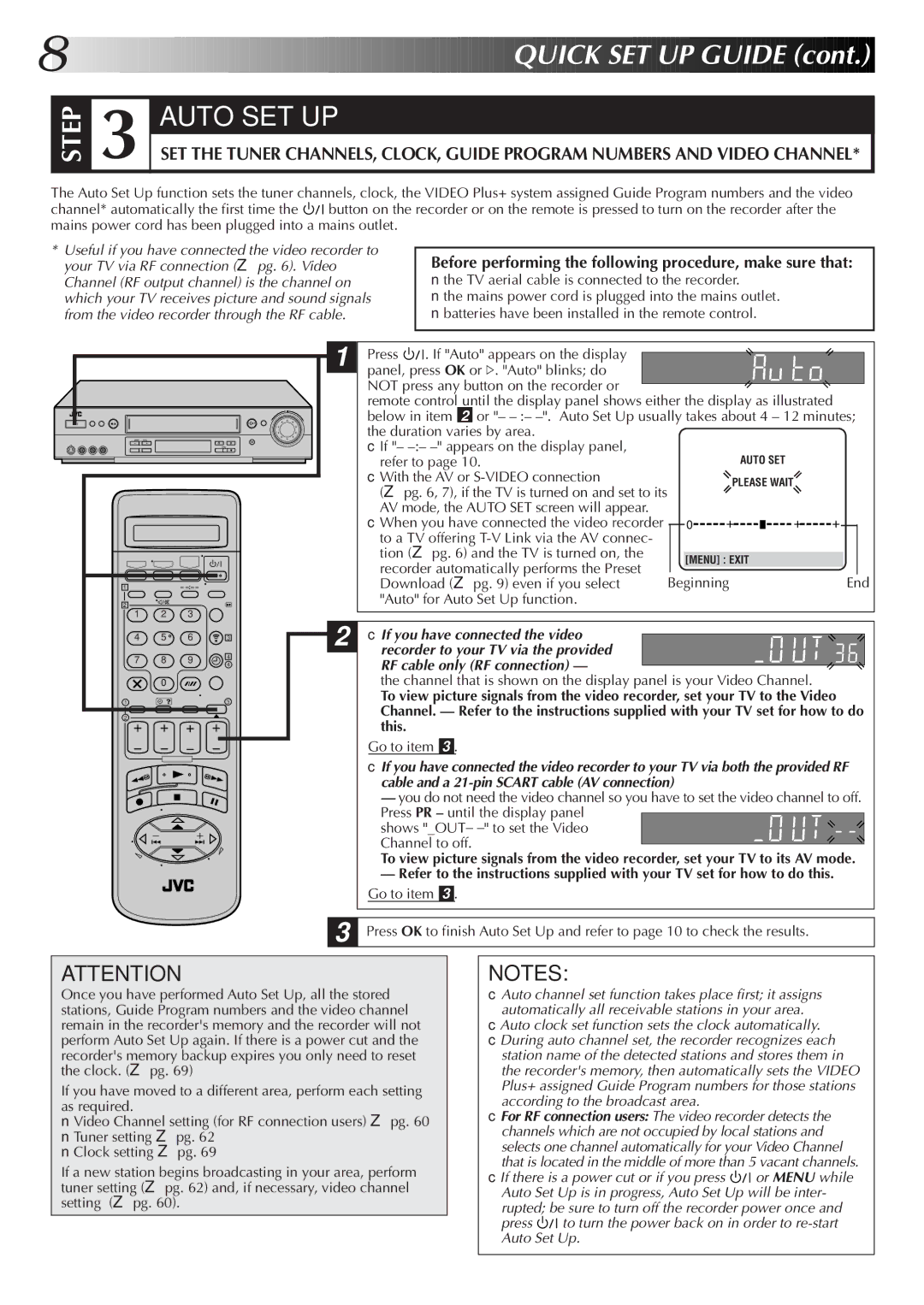 JVC LPT0319-001A Before performing the following procedure, make sure that, With the AV or S-VIDEO connection, Go to item 