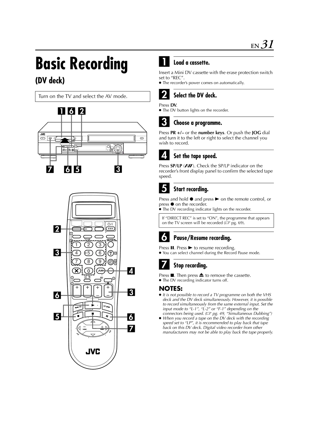 JVC LPT0678-001A specifications Choose a programme, DV recording indicator turns off 