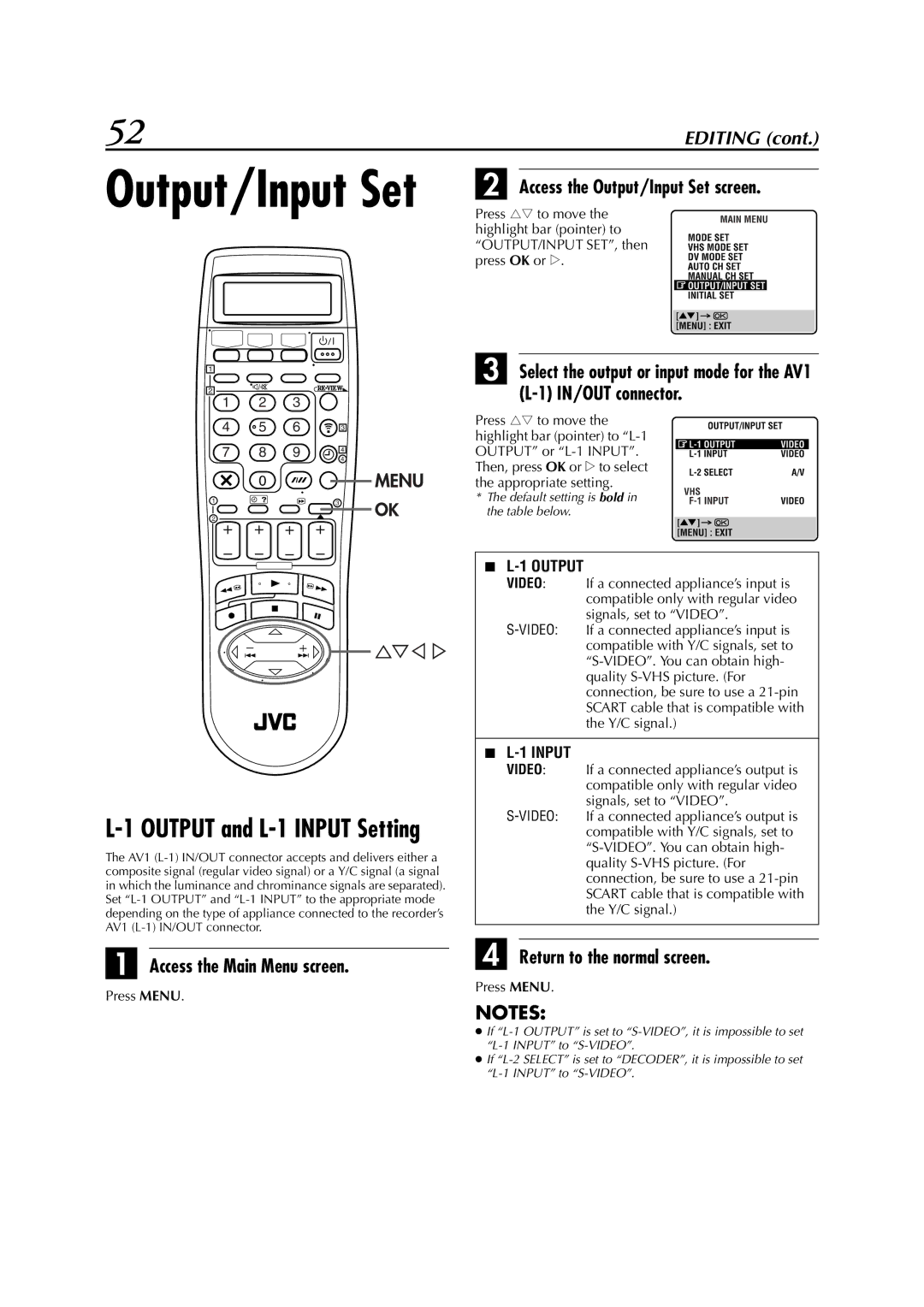 JVC LPT0679-001A specifications Access the Main Menu screen, Press rt to move 