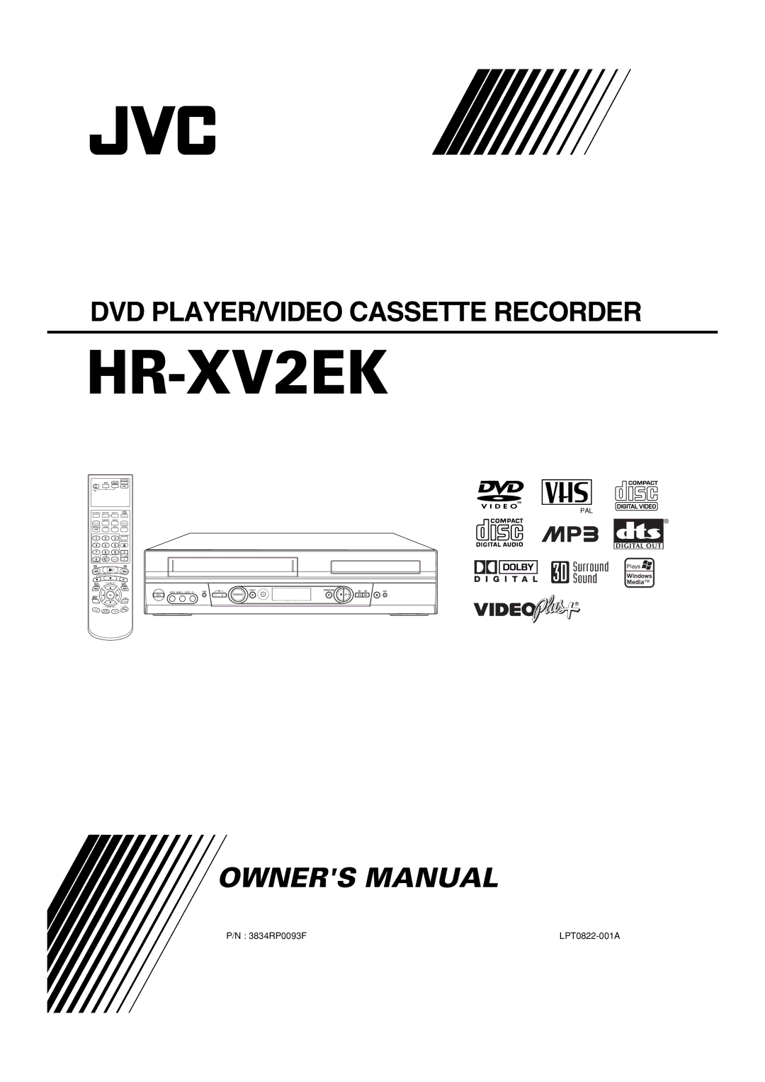 JVC 3834RP0093F, LPT0822-001A owner manual HR-XV2EK 