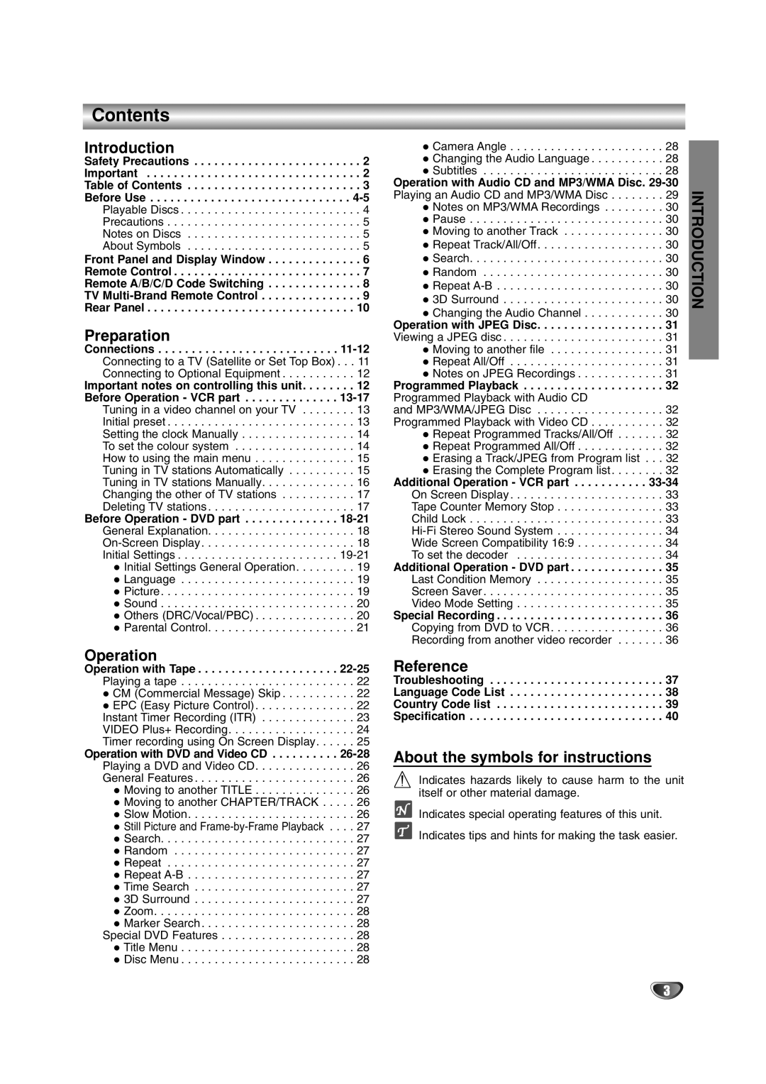 JVC 3834RP0093F, LPT0822-001A owner manual Contents 