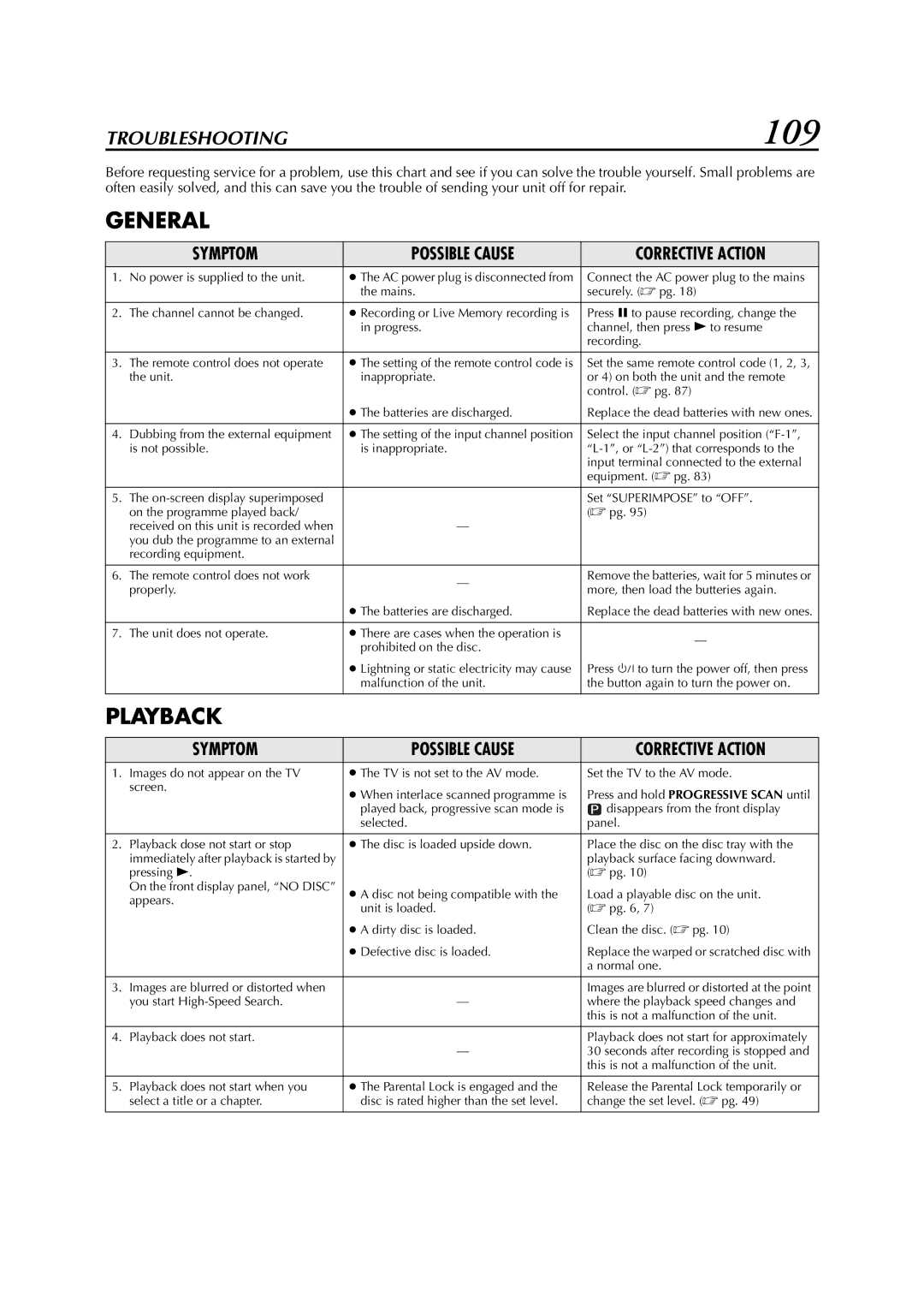 JVC DR-M1SLB, LPT0827-001B manual 109, General 