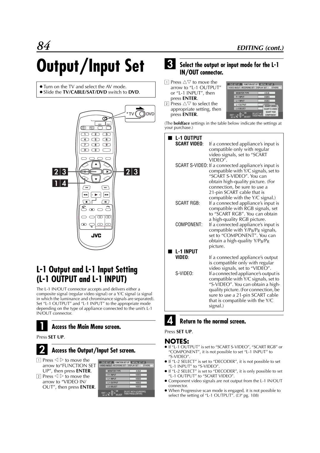 JVC LPT0827-001B, DR-M1SLB manual Access the Output/Input Set screen, IN/OUT connector 