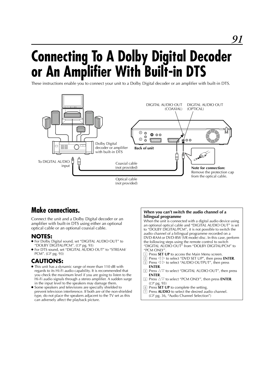 JVC DR-M1SLB, LPT0827-001B manual Make connections 