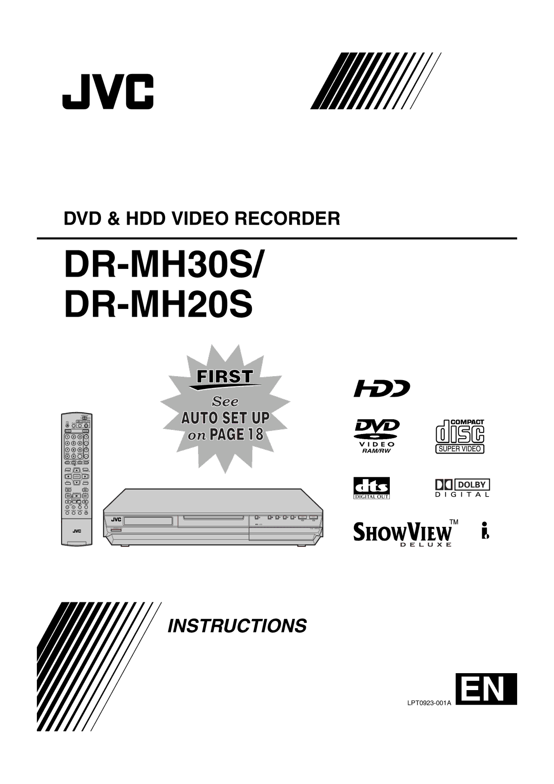 JVC LPT0923-001A manual DR-MH30S DR-MH20S 