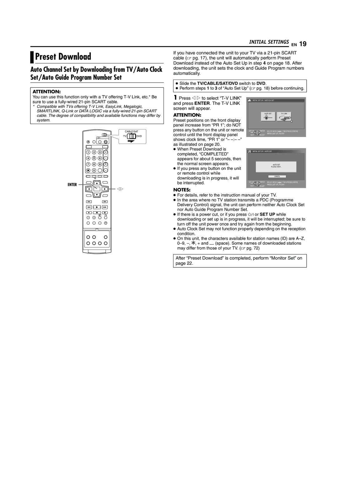 JVC LPT0923-001A manual Preset Download, Set/Auto Guide Program Number Set, WeNOTES 