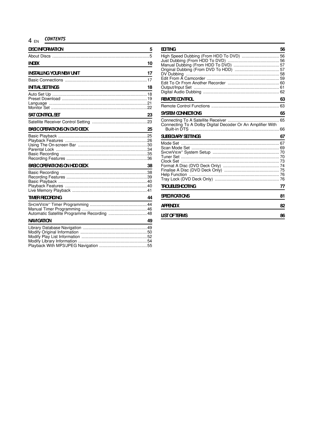 JVC LPT0923-001A manual Contents 