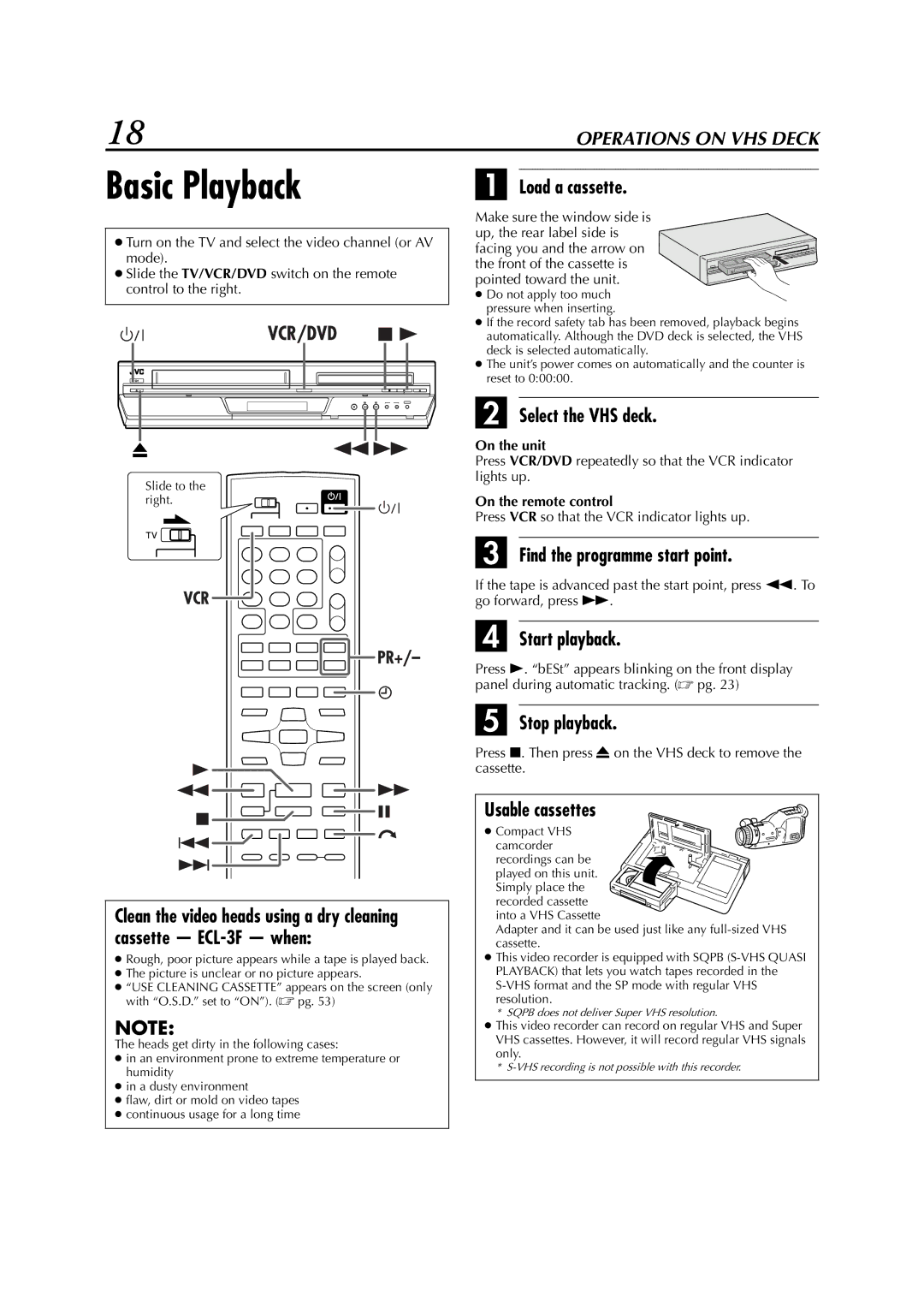 JVC LPT0991-001A manual Basic Playback 