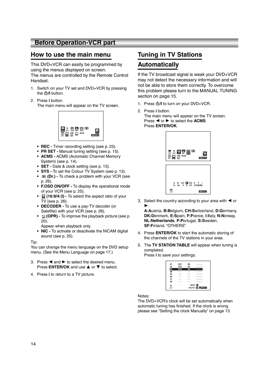 JVC LPT1056-001A manual Tuning in TV Stations, Automatically, Press ENTER/OK 