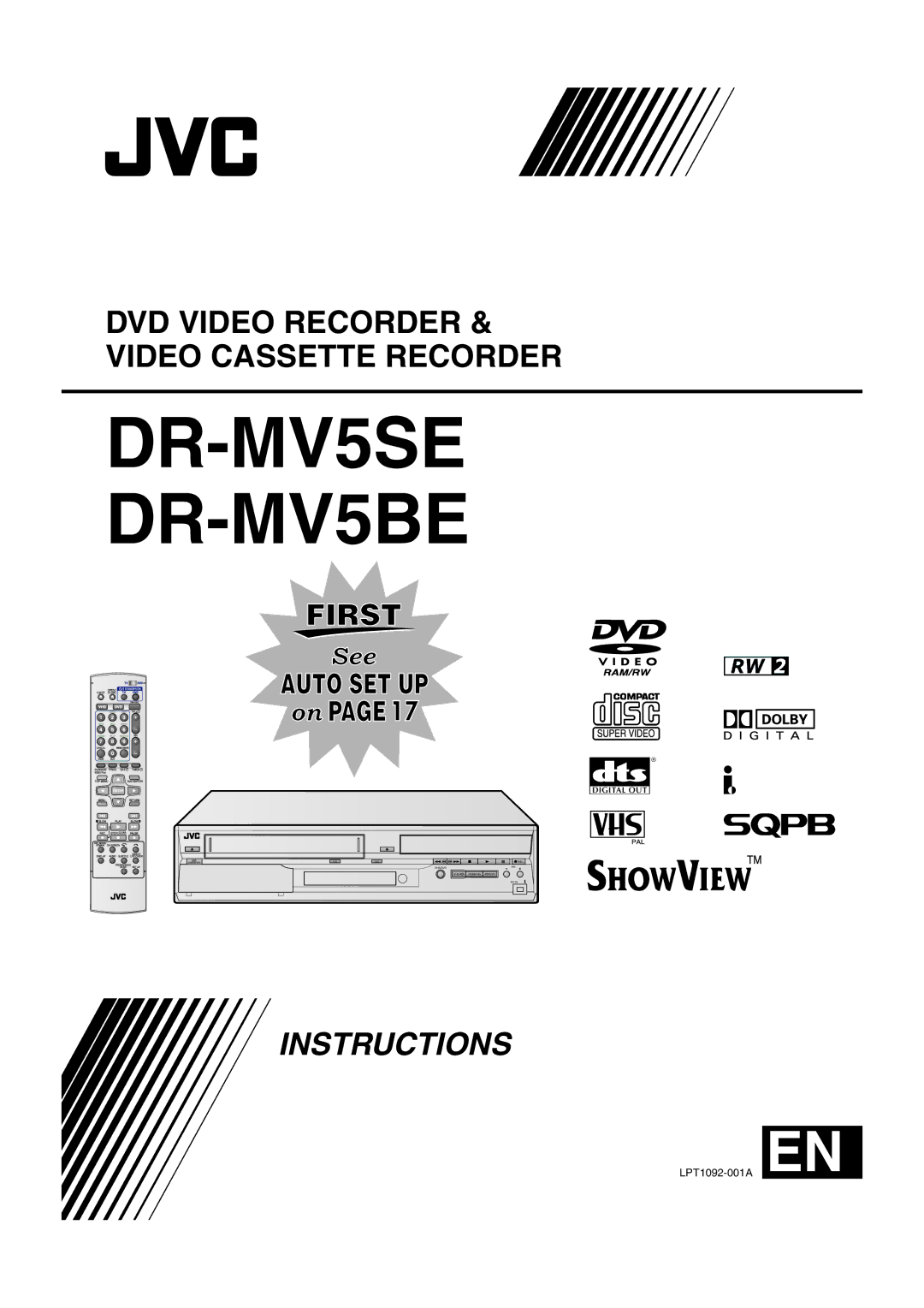 JVC LPT1092-001A manual DR-MV5SE DR-MV5BE 