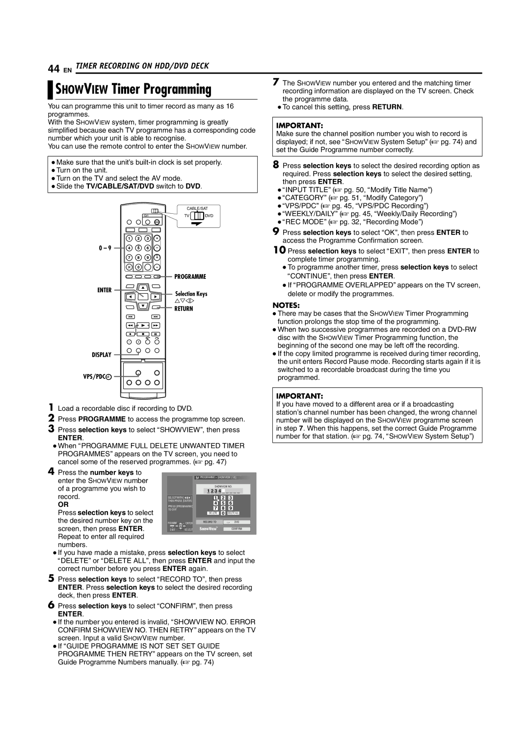 JVC LPT1100-001A manual Howv IEW Timer Programming 