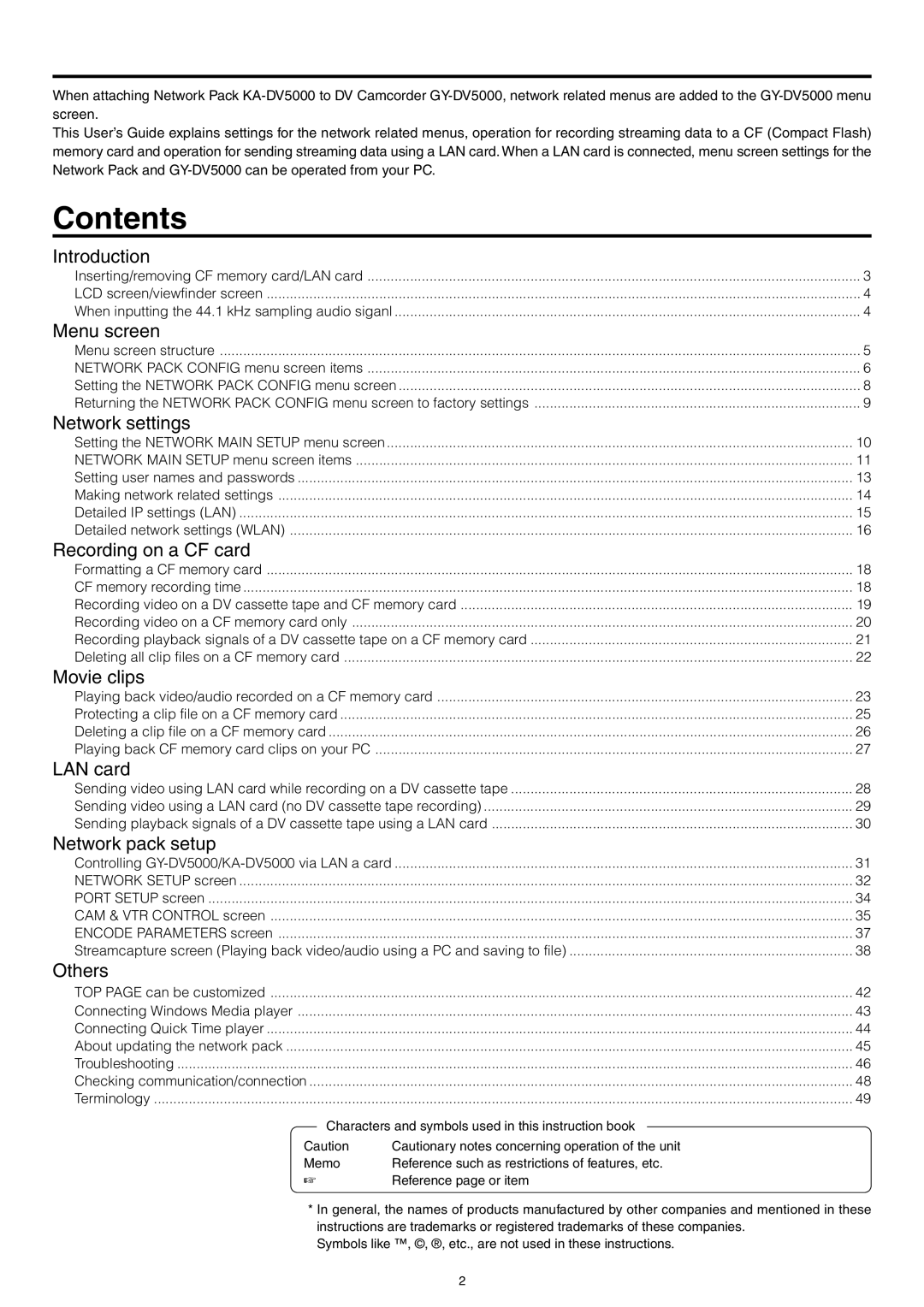 JVC LST0103-001B manual Contents 