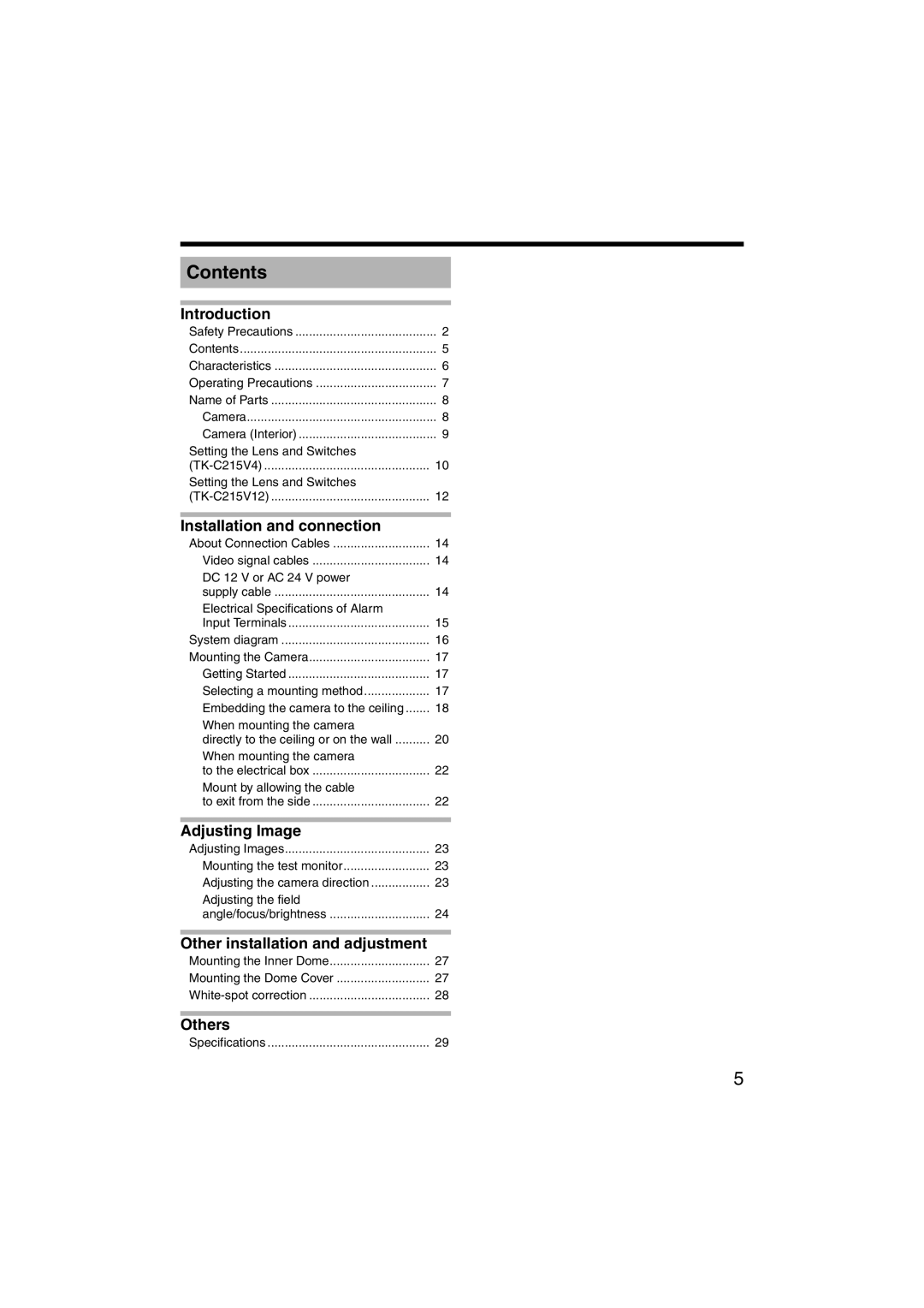 JVC LST0420-001B manual Contents 