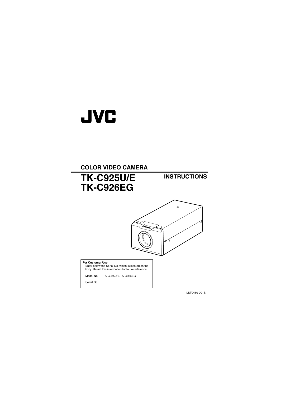 JVC LST0450-001B manual TK-C926EG 