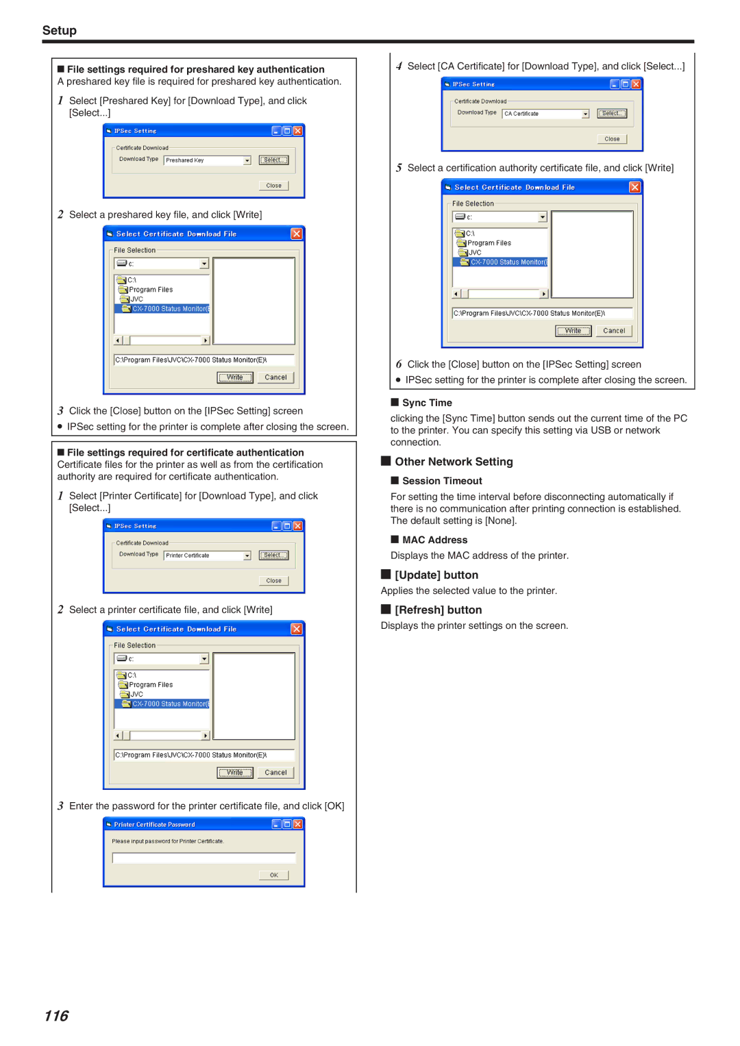 JVC LST1006-002A, CX-7000 Series manual 116, Other Network Setting 