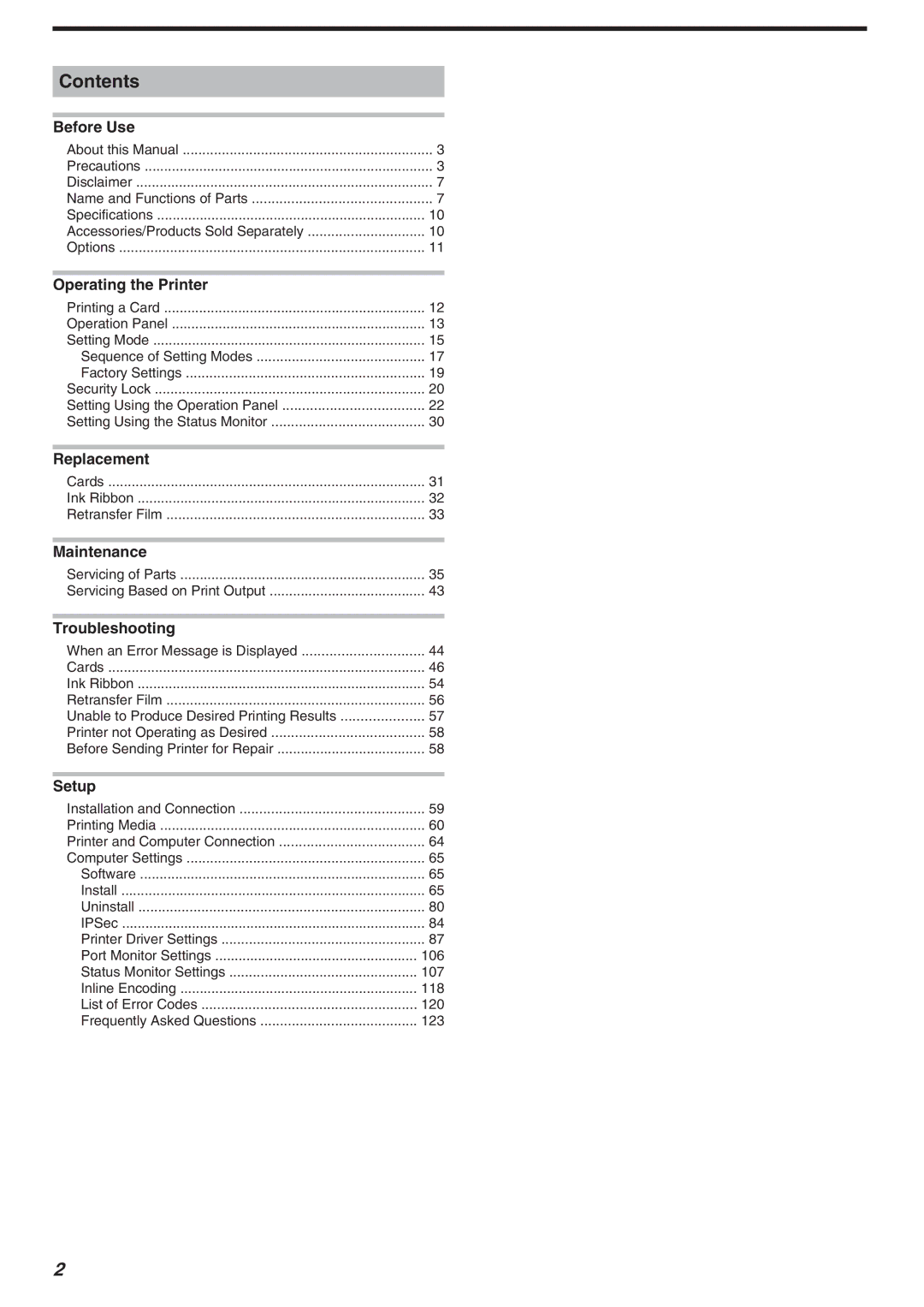 JVC LST1006-002A, CX-7000 Series manual Contents 