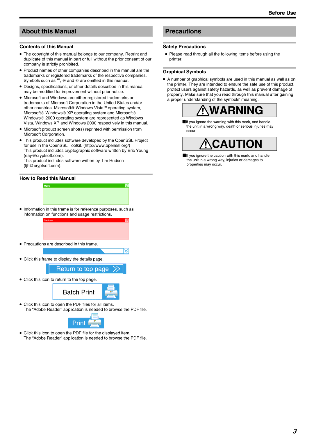 JVC CX-7000 Series, LST1006-002A manual About this Manual, Precautions 