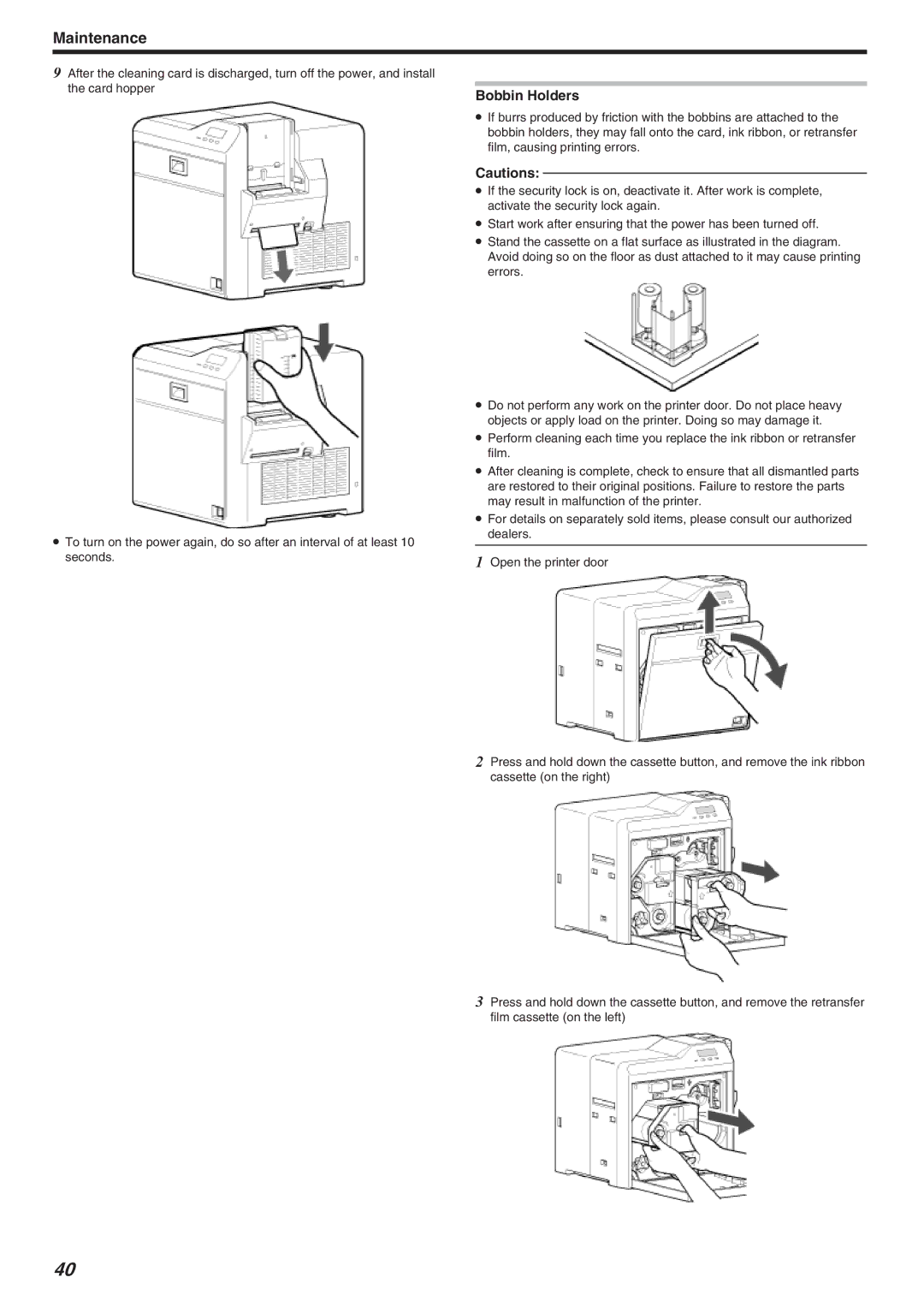 JVC LST1006-002A, CX-7000 Series manual Bobbin Holders 