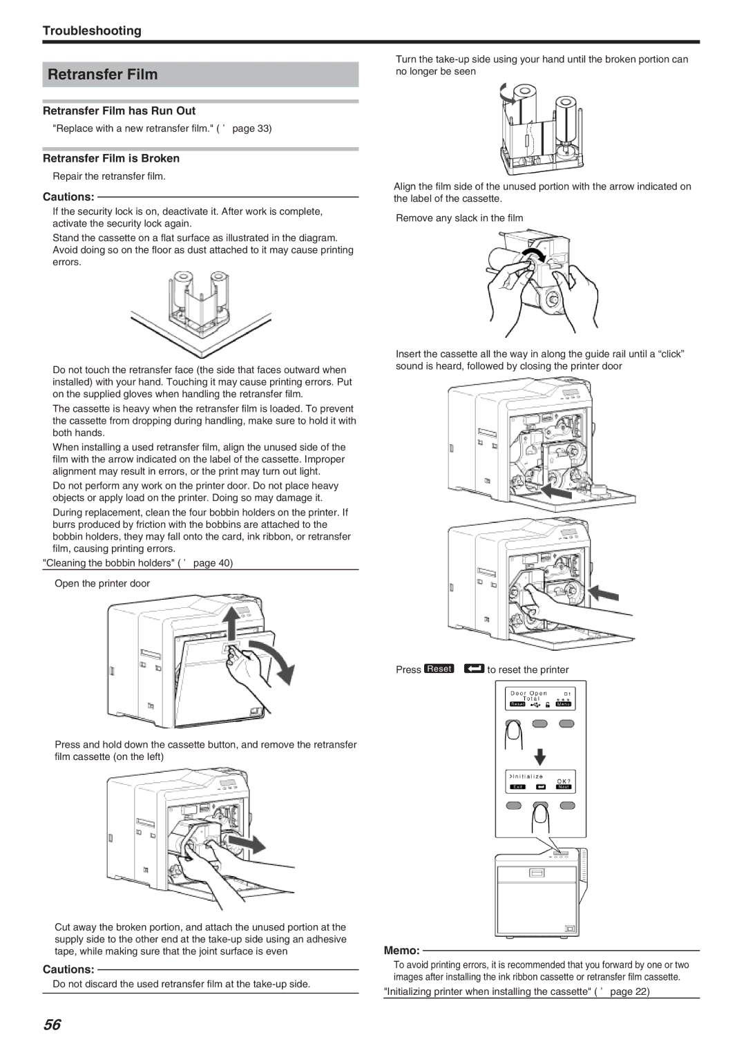 JVC LST1006-002A, CX-7000 Series manual Retransfer Film is Broken 