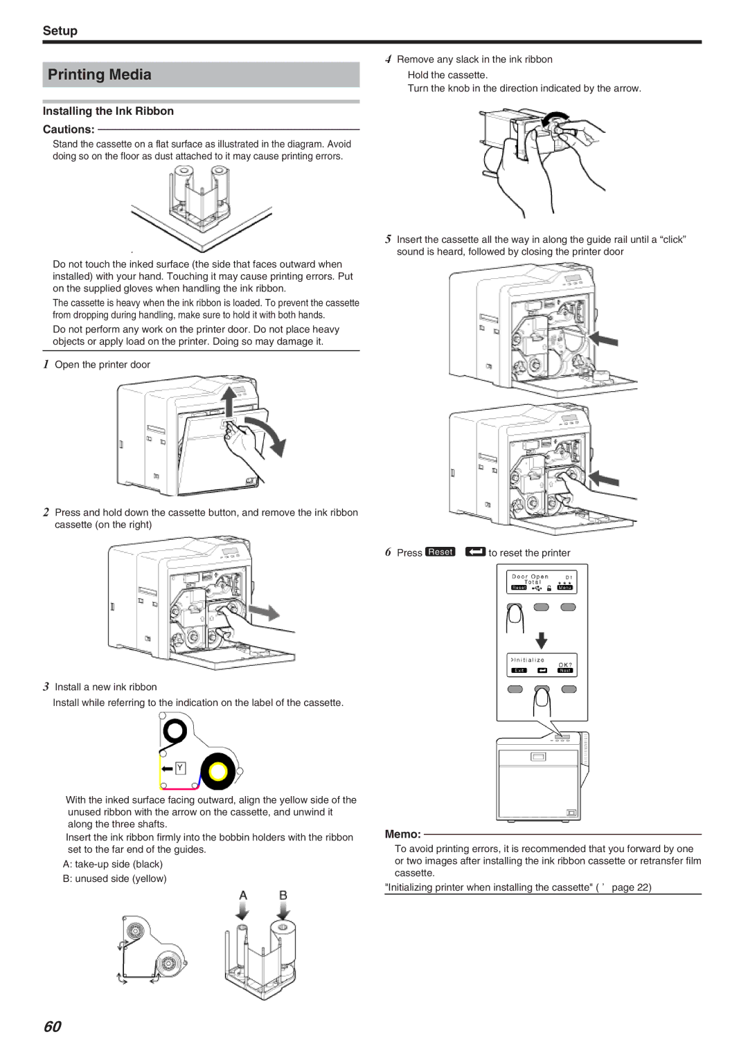 JVC LST1006-002A, CX-7000 Series manual Printing Media, Installing the Ink Ribbon 