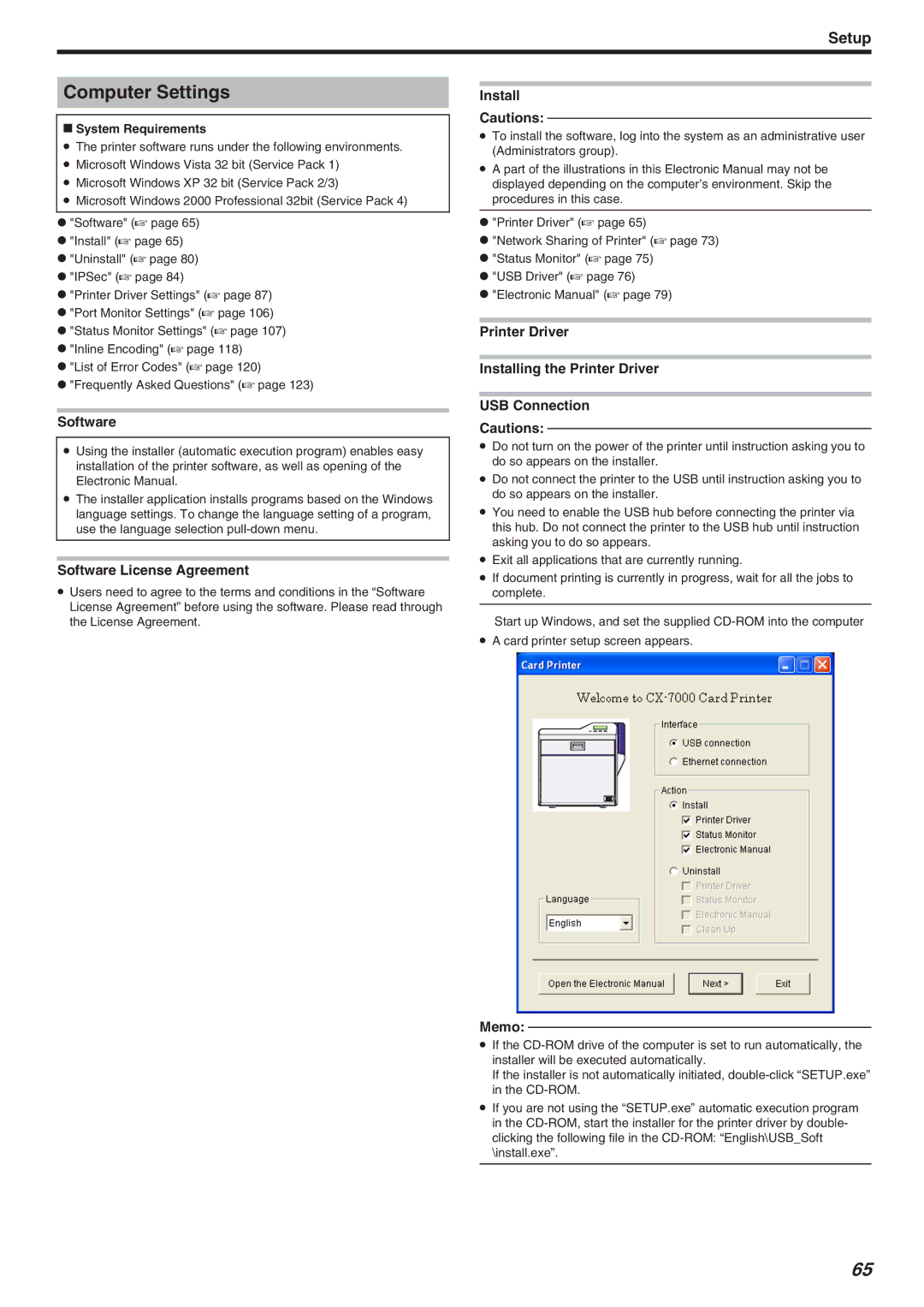 JVC CX-7000 Series, LST1006-002A manual Computer Settings, Software License Agreement, Install 