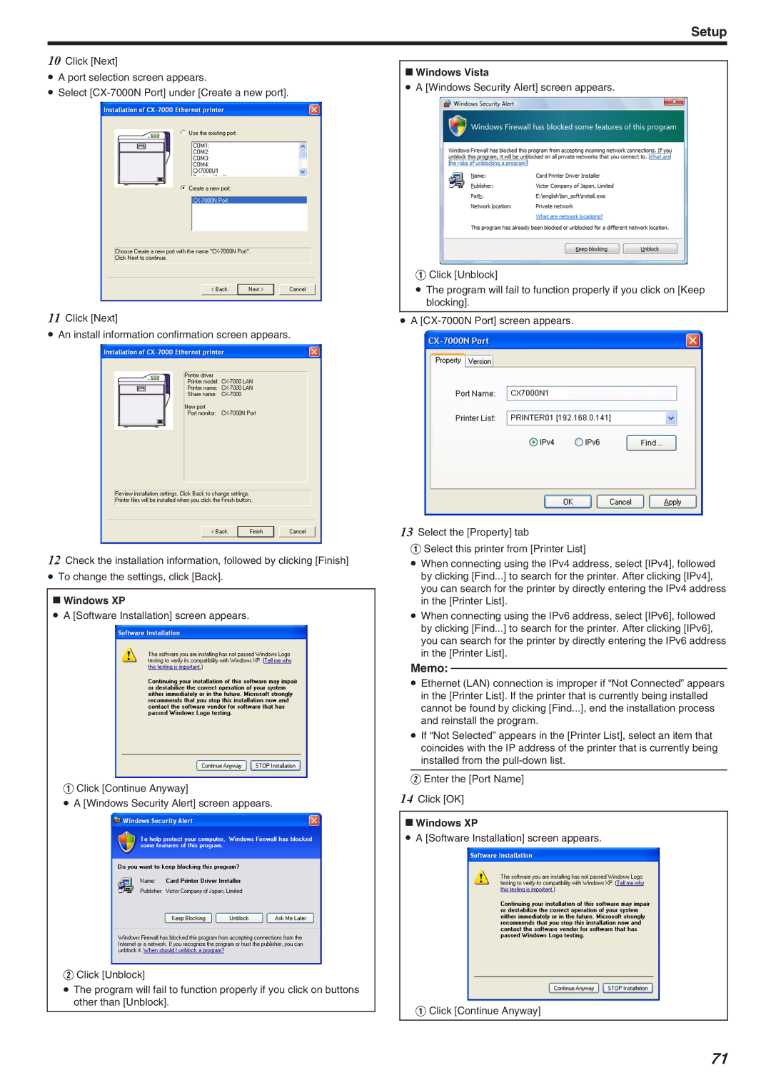 JVC CX-7000 Series, LST1006-002A manual Windows XP 