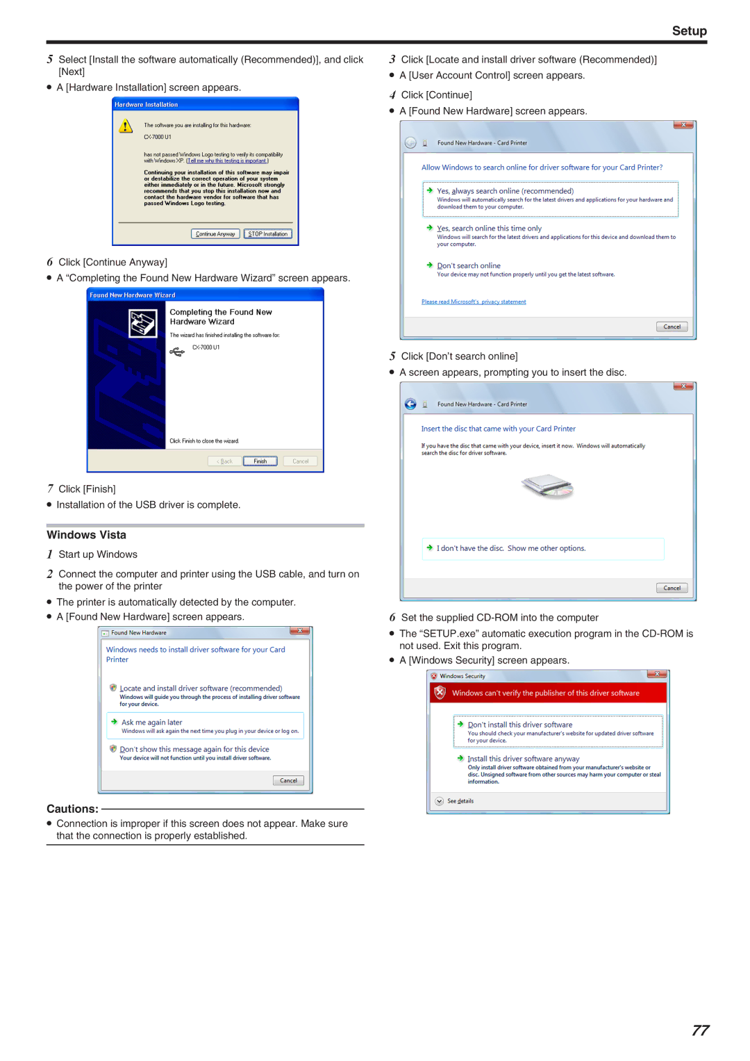 JVC CX-7000 Series, LST1006-002A manual Windows Vista 