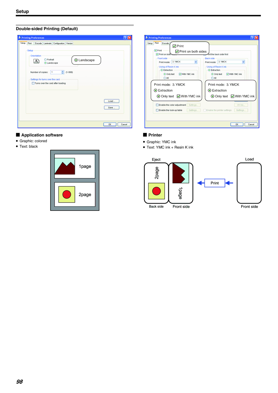 JVC LST1006-002A, CX-7000 Series manual Double-sided Printing Default Application software Printer 