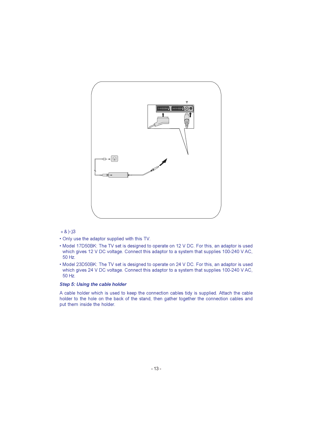 JVC LT-17D50BK, LT-23D50BK manual Using the cable holder 