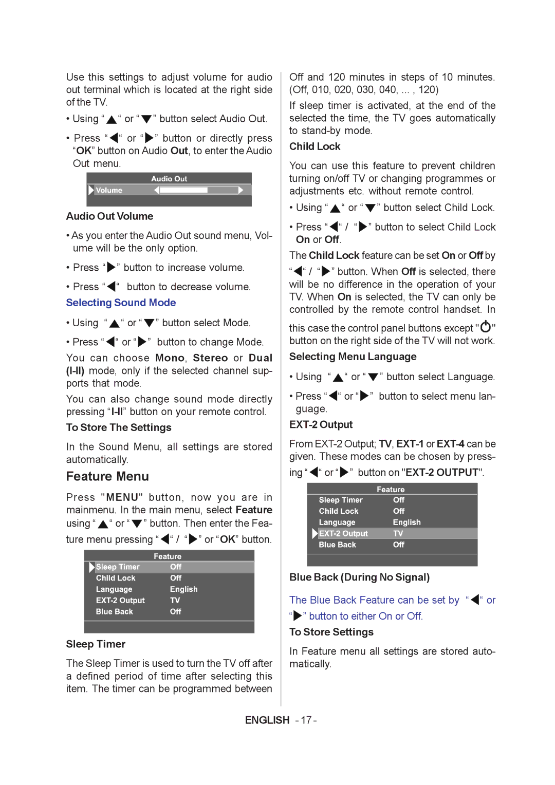 JVC LT-20A60SU manual Feature Menu 