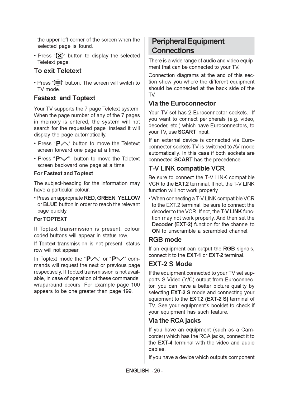 JVC LT-20A60SU manual PeripheralEquipment, Connections 