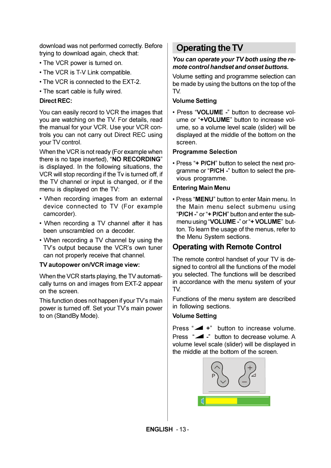 JVC LT-20E50SJ manual Operating the TV, Operating with Remote Control 