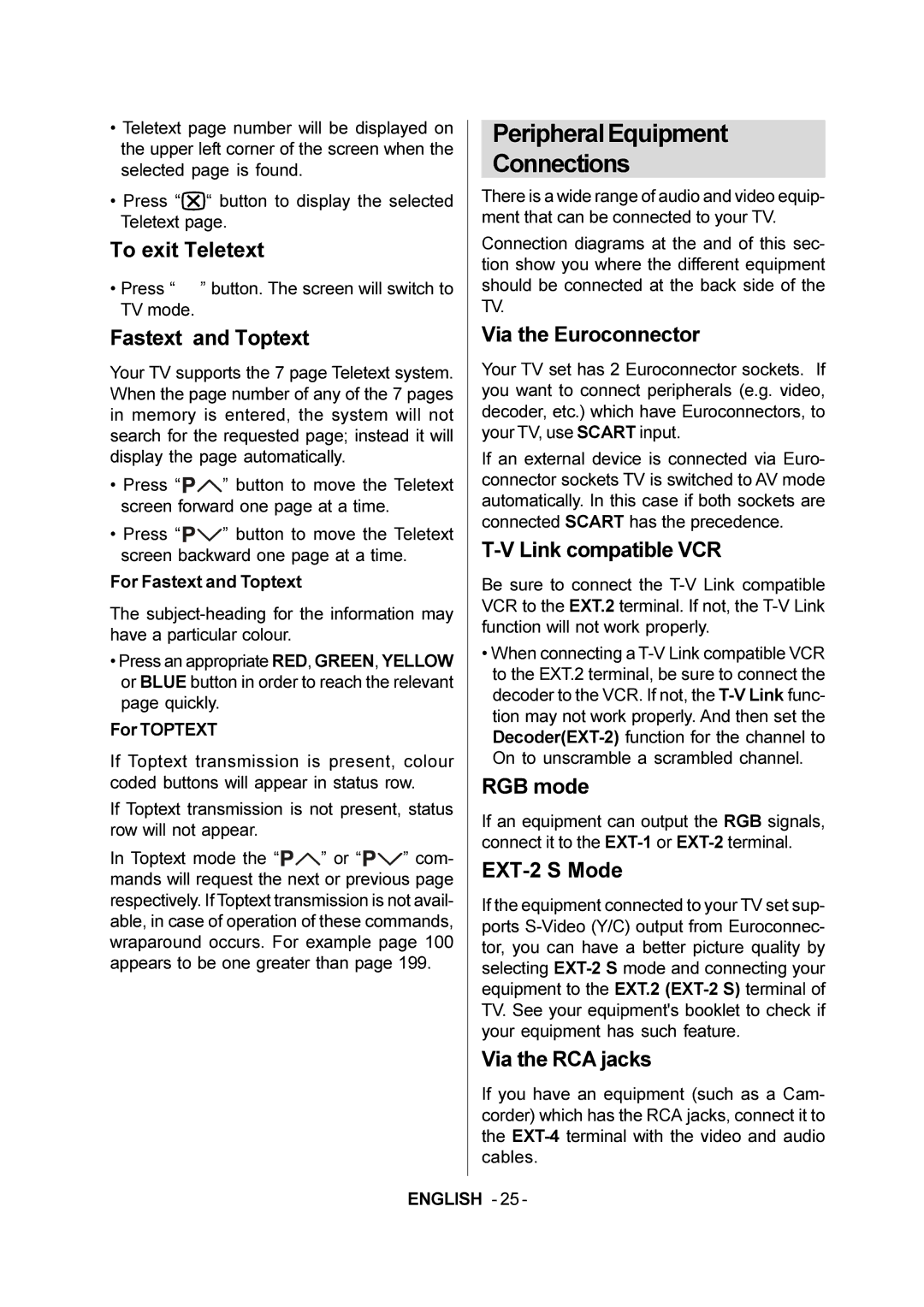 JVC LT-20E50SJ manual PeripheralEquipment Connections 