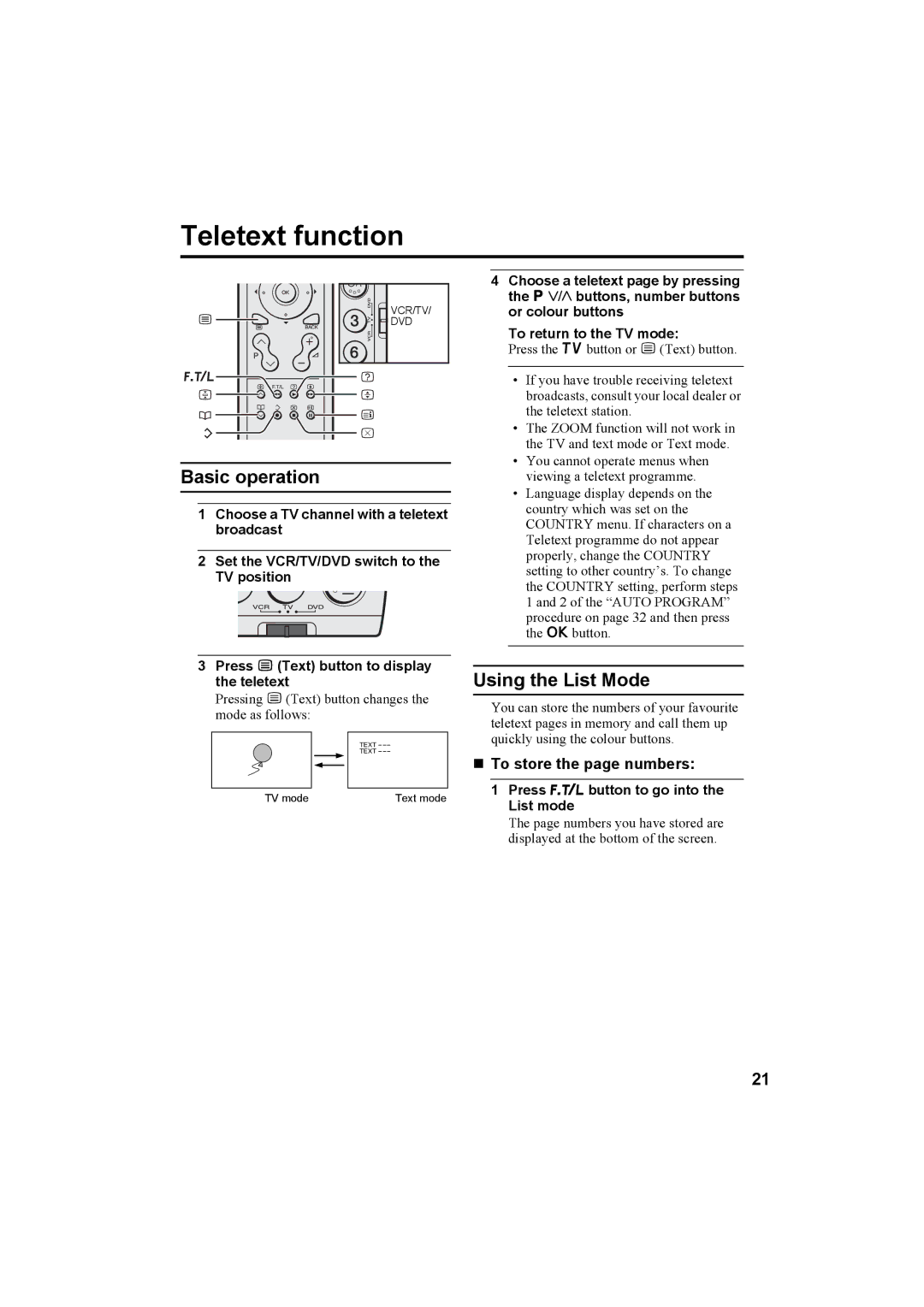 JVC LT-26A60SU, LT-26A60BU manual Teletext function 