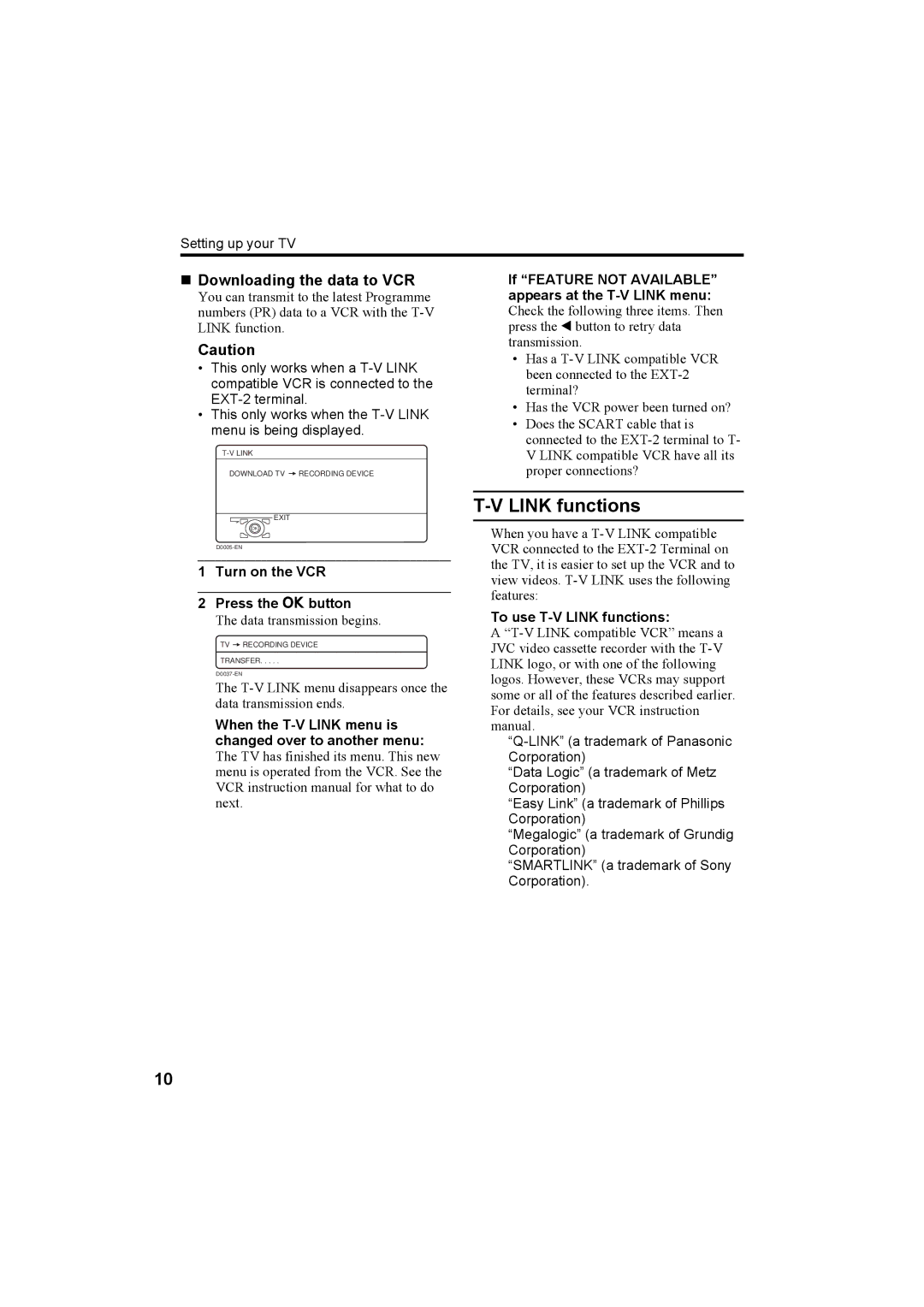 JVC LT-32A61SJ, LT-26A61BJ, LT-26A61SJ, LT-32A61BJ manual Link functions 